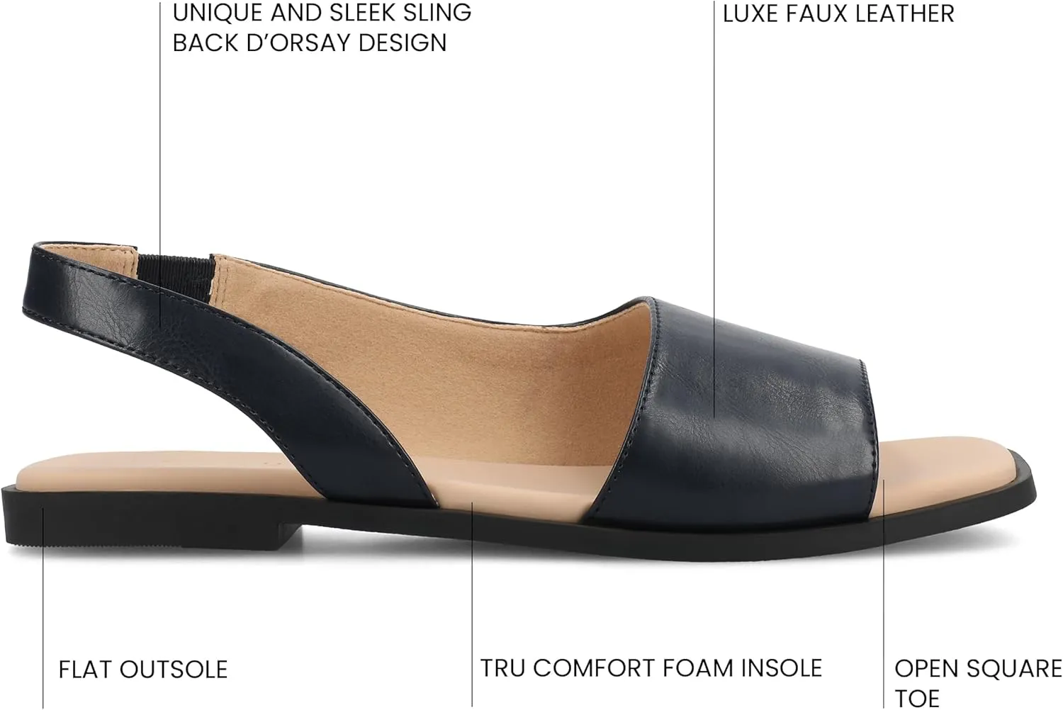 Journee Collection Women's Brinsley Slingback Flat Sandals