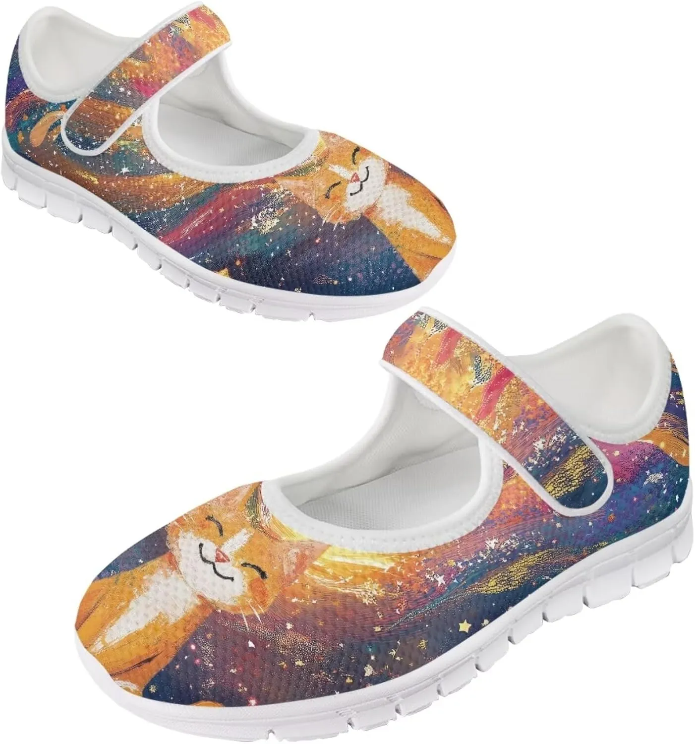 JoyLamoria Retro Sunflower Walking Shoes Non-Skid Breathable Flats Fashion Causal Dress Shoes for Flower Party Mary Jane Flats