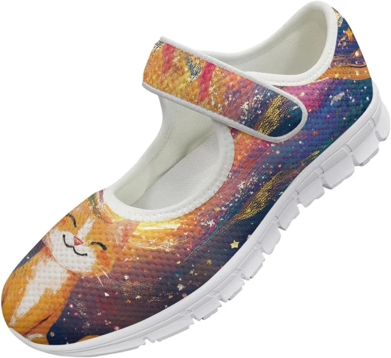 JoyLamoria Retro Sunflower Walking Shoes Non-Skid Breathable Flats Fashion Causal Dress Shoes for Flower Party Mary Jane Flats