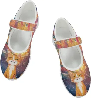 JoyLamoria Retro Sunflower Walking Shoes Non-Skid Breathable Flats Fashion Causal Dress Shoes for Flower Party Mary Jane Flats