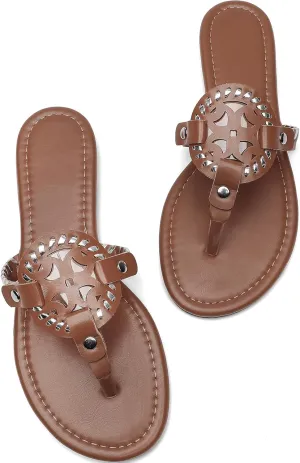 katliu Women's Flat Sandals Flip Flop Thong Sandals Cute Dressy Sandals