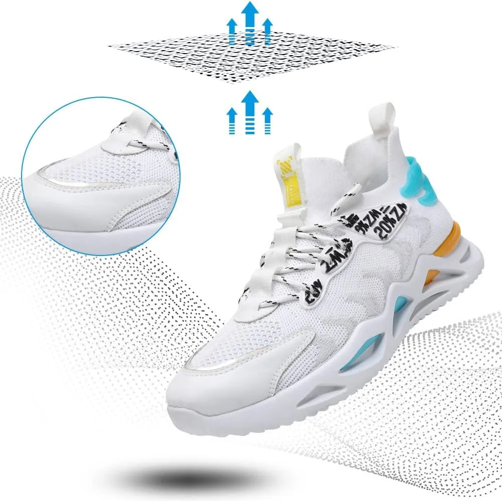 KUNWFNIX Mens Slip On Walking Shoes Non Slip Running Shoes Lightweight Workout Shoes Breathable Mesh Fashion Casual Sneakers