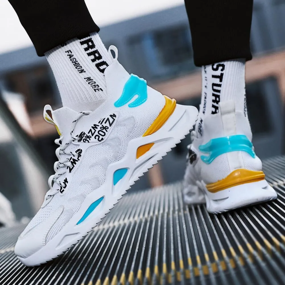 KUNWFNIX Mens Slip On Walking Shoes Non Slip Running Shoes Lightweight Workout Shoes Breathable Mesh Fashion Casual Sneakers