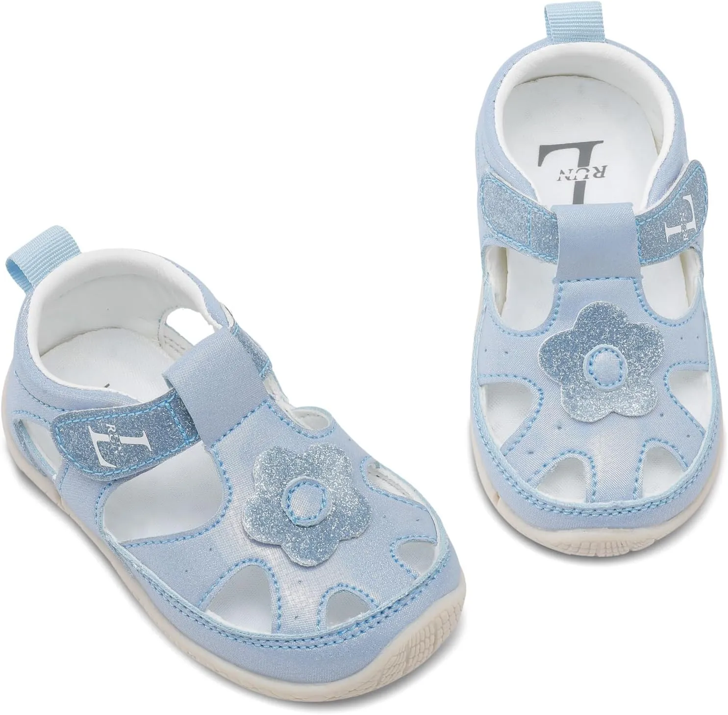 L-RUN Toddler Mary Jane Shoes Girls Casual Barefoot Sandals Breathable Princess Dress Flats Anti Slip Rubber Sole Infant First Walker Shoes for Outdoor Indoor