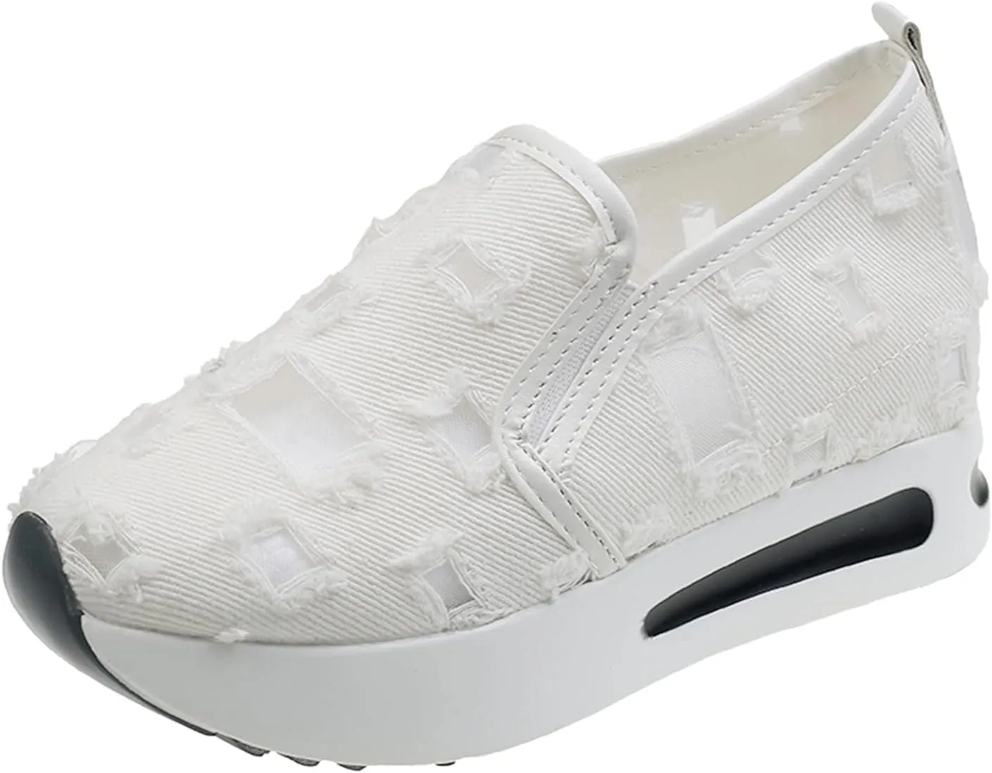 Ladies Summer Fashion Thin Lazy Breathable Thick Bottoming Hollowed Out Comfortable Outdoor Travel Foot Mans Dress Shoes (White, 6.5)