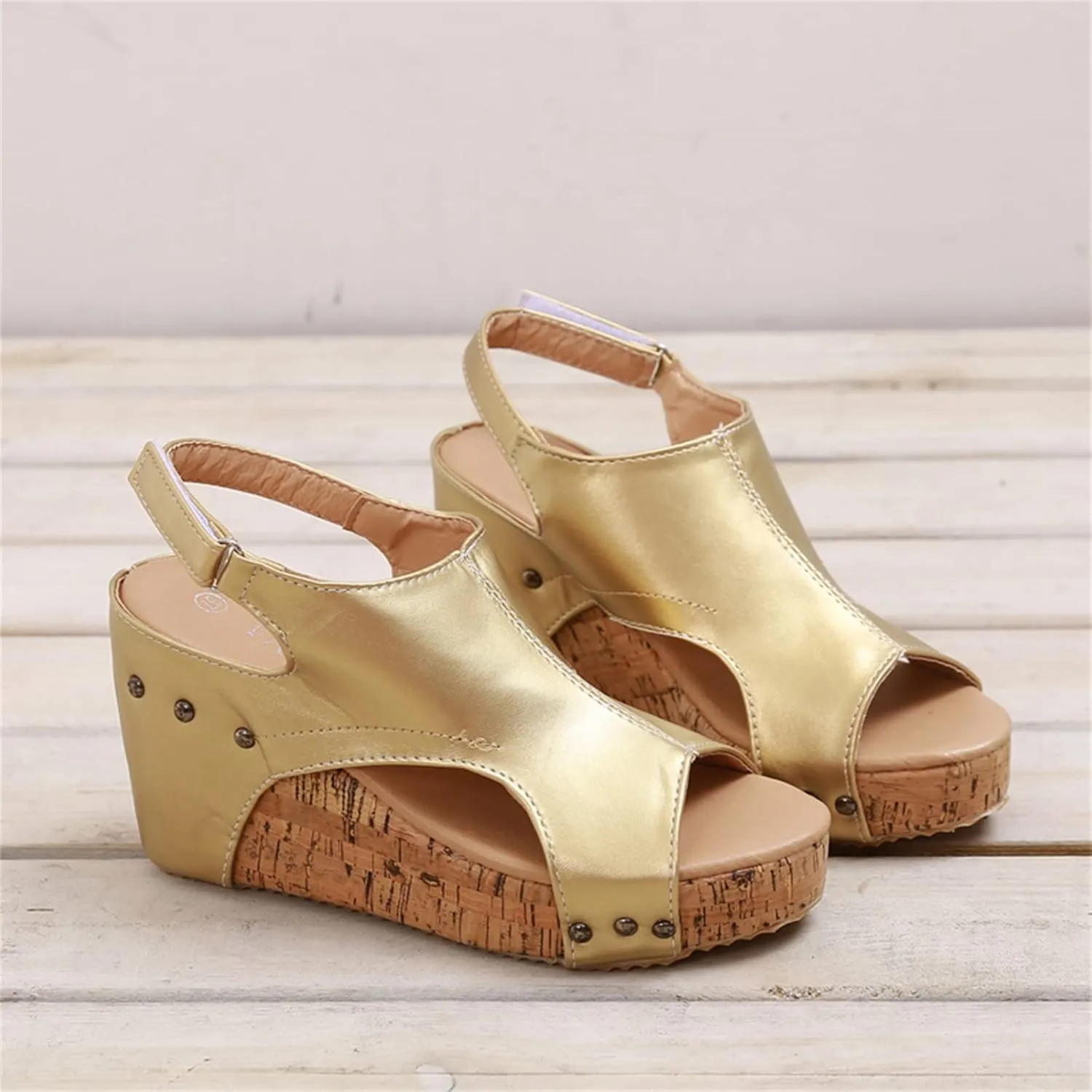 Ladmiple Summer Sandals for Women 2023 Comfy Platform Ankle Strap Slip On Wedge Sandal Open Toe Dressy High Heel Wedges