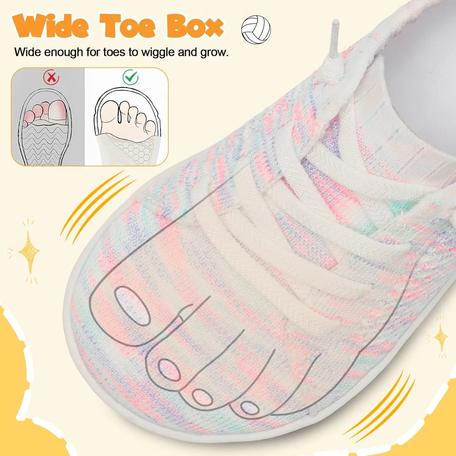 LeIsfIt Toddler Shoes Girls Boys Wide Shoes Kids Zero Drop Minimalist Sneakers Barefoot Slip on Tennis Sneakers