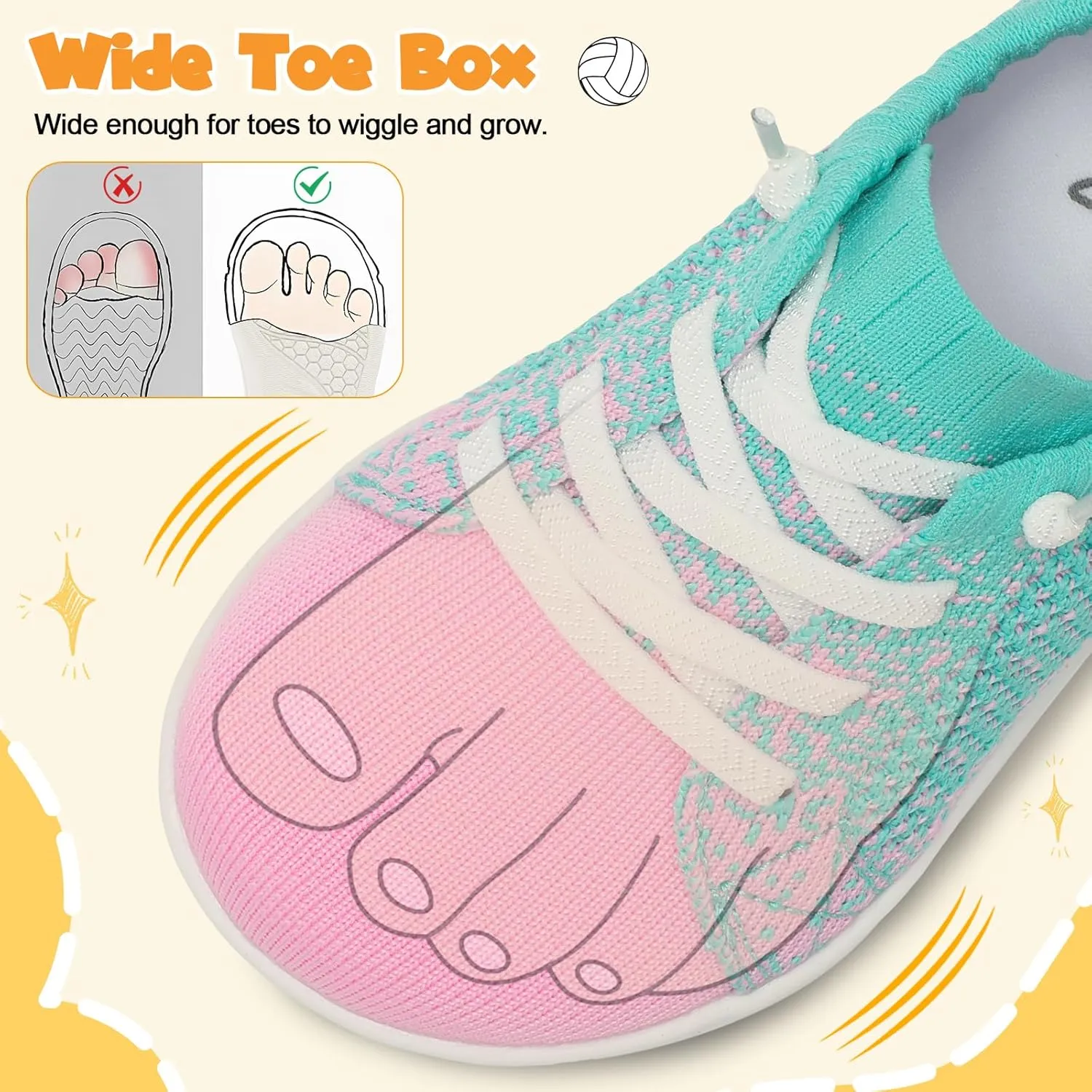 LeIsfIt Toddler Shoes Girls Boys Wide Shoes Kids Zero Drop Minimalist Sneakers Barefoot Slip on Tennis Sneakers