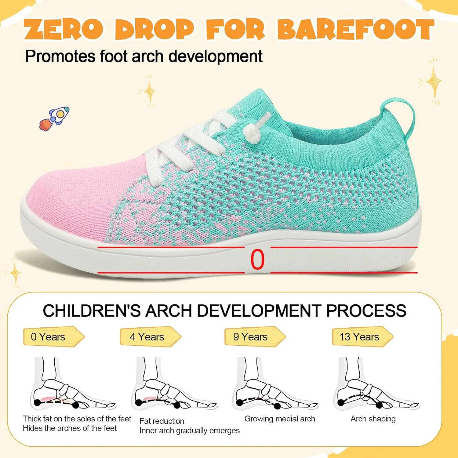 LeIsfIt Toddler Shoes Girls Boys Wide Shoes Kids Zero Drop Minimalist Sneakers Barefoot Slip on Tennis Sneakers