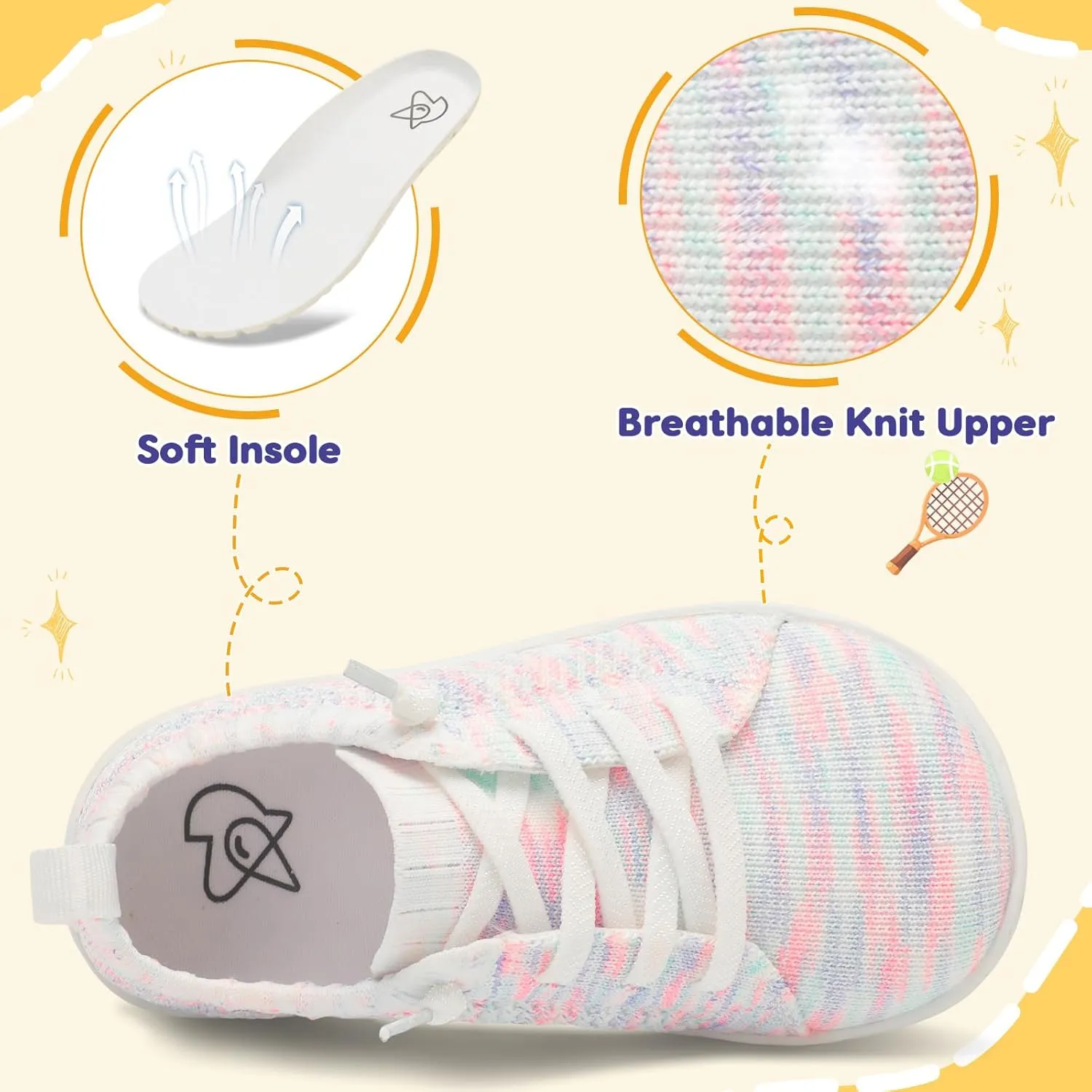 LeIsfIt Toddler Shoes Girls Boys Wide Shoes Kids Zero Drop Minimalist Sneakers Barefoot Slip on Tennis Sneakers