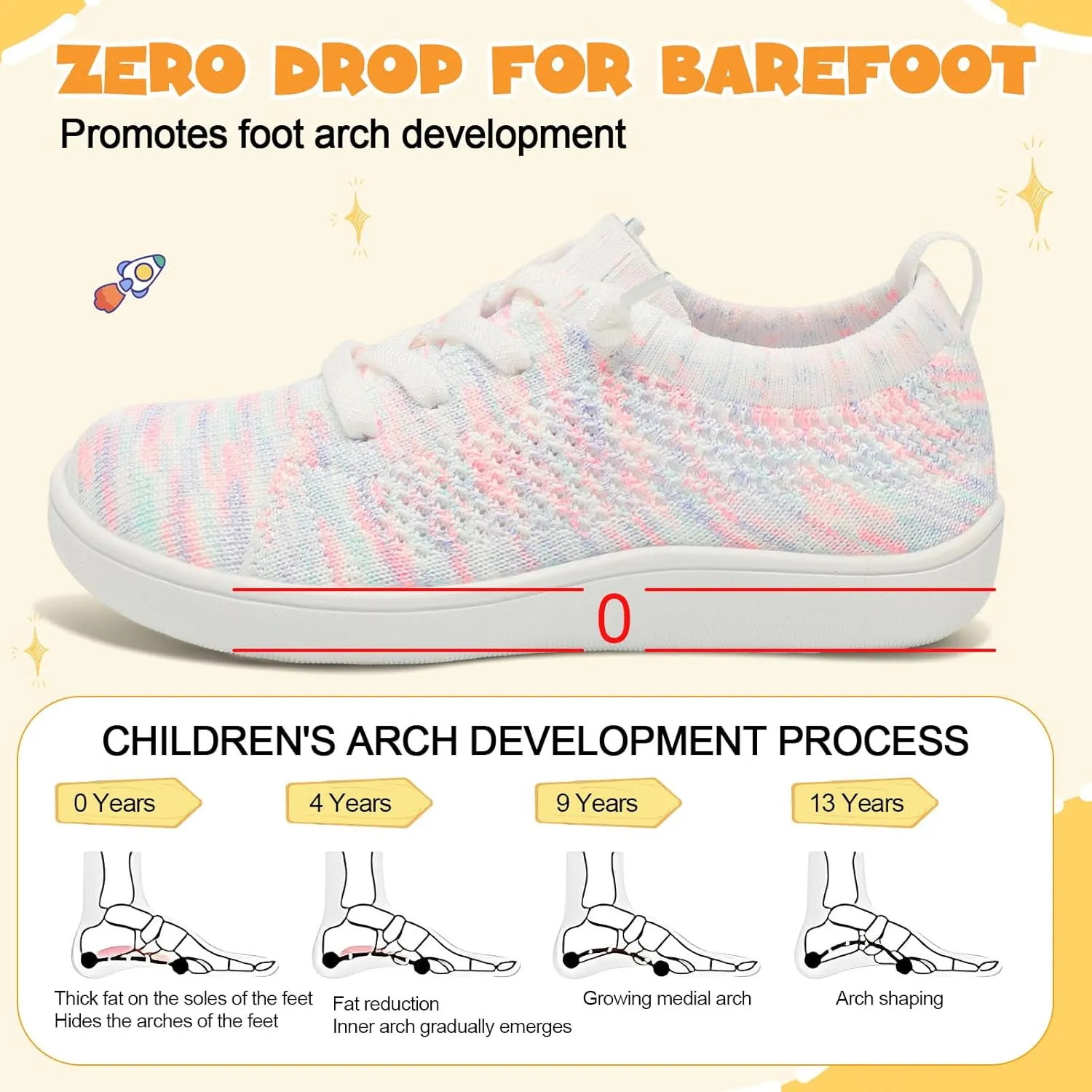 LeIsfIt Toddler Shoes Girls Boys Wide Shoes Kids Zero Drop Minimalist Sneakers Barefoot Slip on Tennis Sneakers