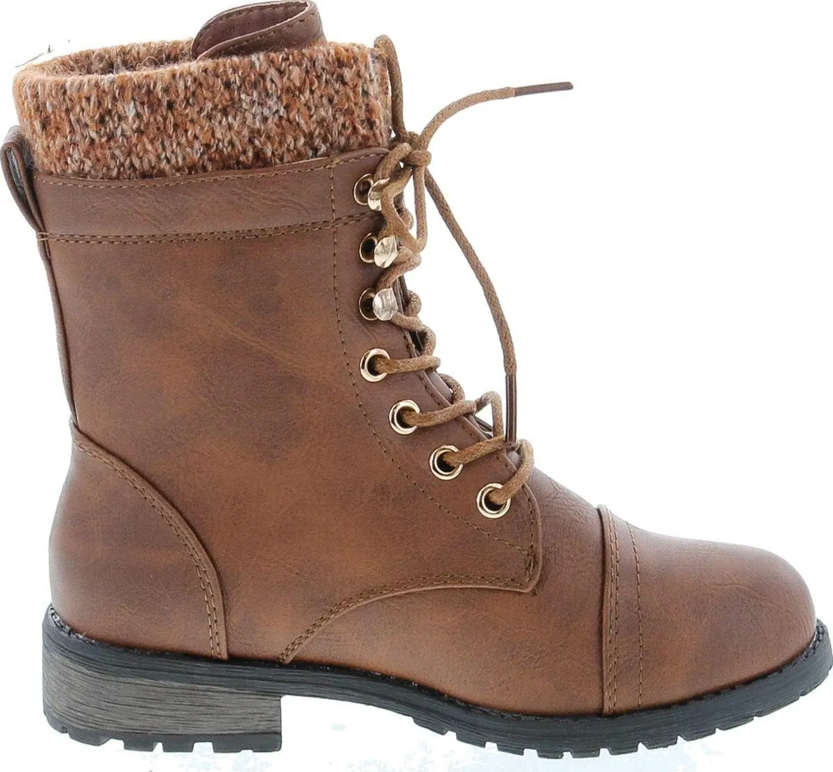 Link Klein-80K Girl's Kid's Cute Faux Leather Two Buckle Zipper Flat Heel Mid Calf Boot Shoes