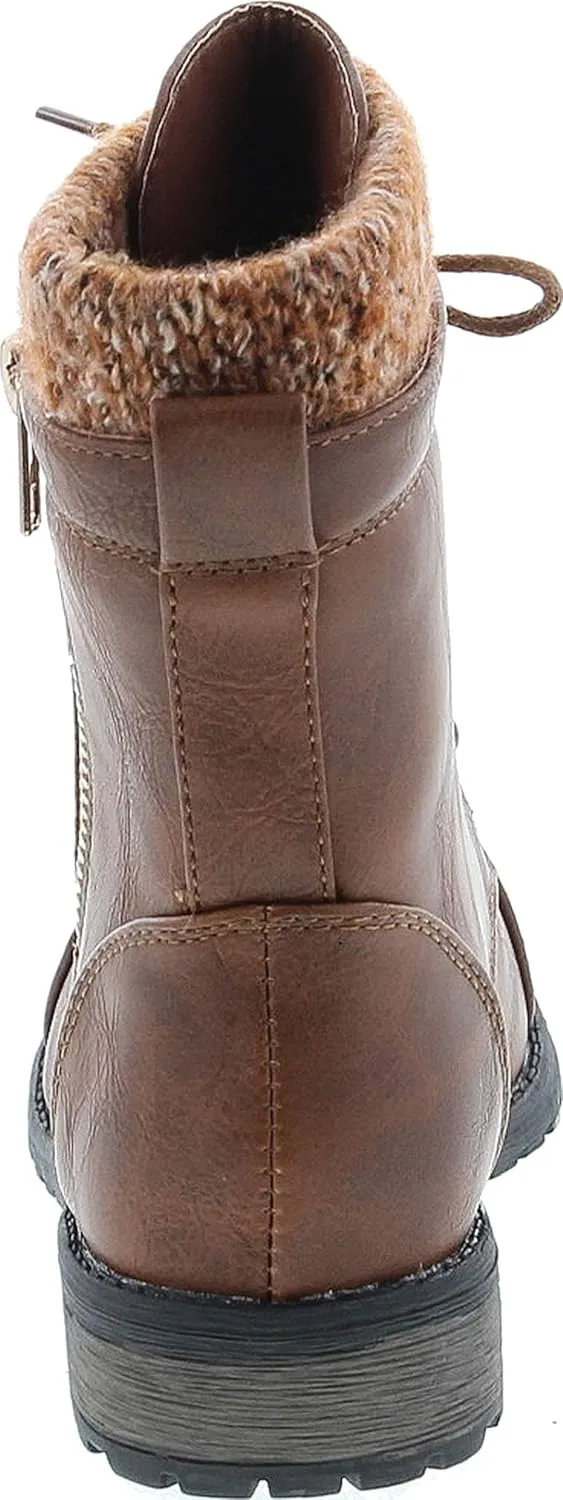 Link Klein-80K Girl's Kid's Cute Faux Leather Two Buckle Zipper Flat Heel Mid Calf Boot Shoes