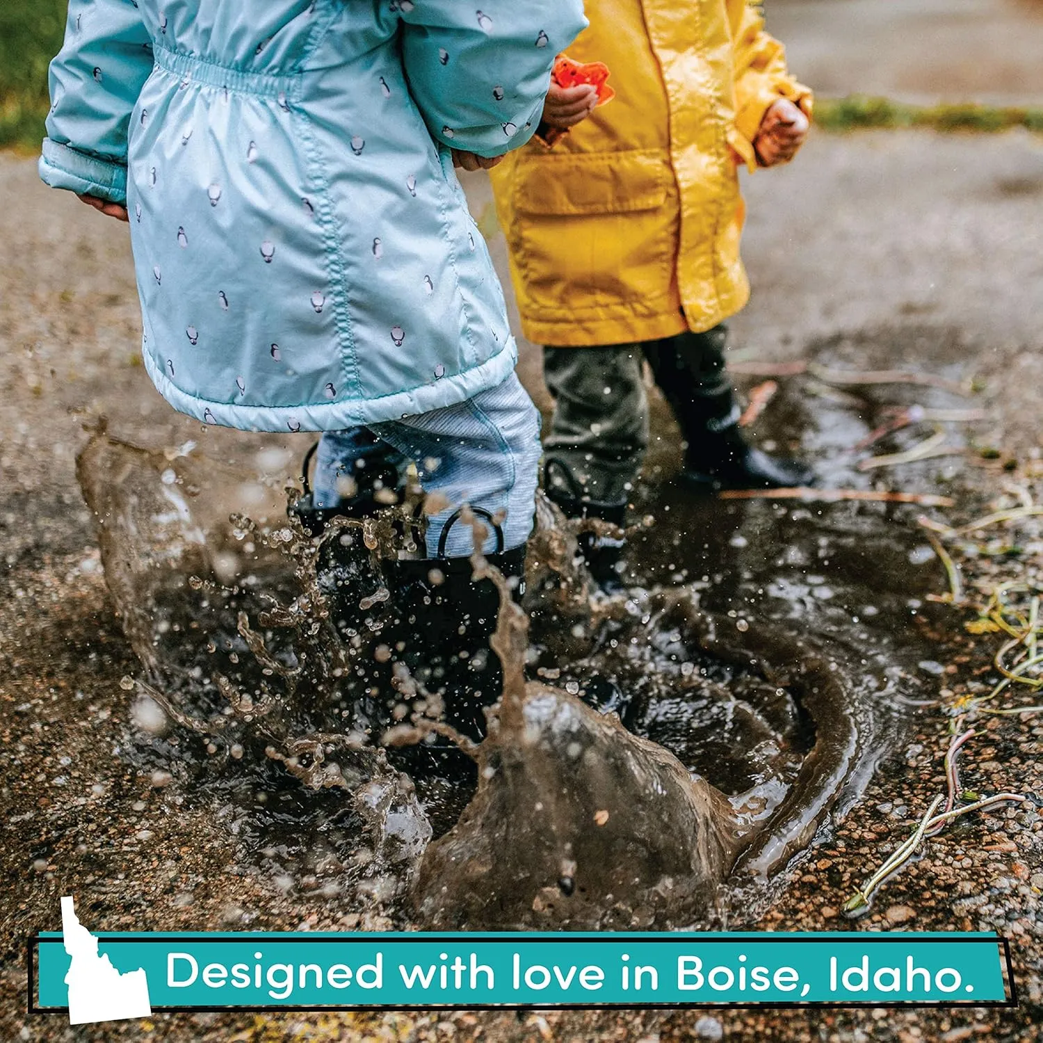 Lone Cone Kids Rain Boots for Girls & Boys – Waterproof Natural Rubber Toddler Rain Boots with Non-Slip Outsole & Easy Pull Handles – Solid, Pattern & Glitter Designs