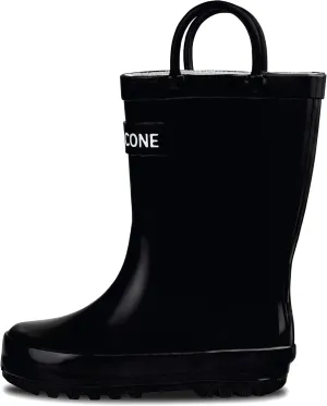 Lone Cone Kids Rain Boots for Girls & Boys – Waterproof Natural Rubber Toddler Rain Boots with Non-Slip Outsole & Easy Pull Handles – Solid, Pattern & Glitter Designs
