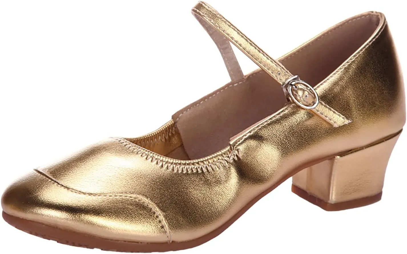 Low Heel Pumps Women's Dress Shoes T Strap Mary Janes Ladies Elegant Dancing Shoe Comfortable Closed Toe Heels