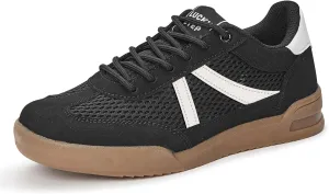 LUCKY STEP Women's Retro Fashion Sneakers Classic Mesh Gum Sole Tennis Footwear Casual Running Trainer Skate Walking Shoes