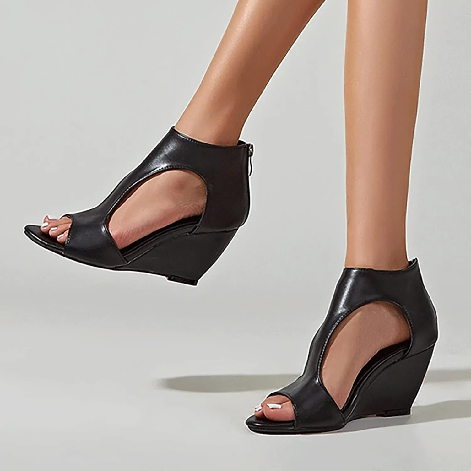 Luxury Customized Luxury Designer Sandals Women and Women Fashion High Heel Sandals Women Heeled Sandals for Women Clear (Black, 8)