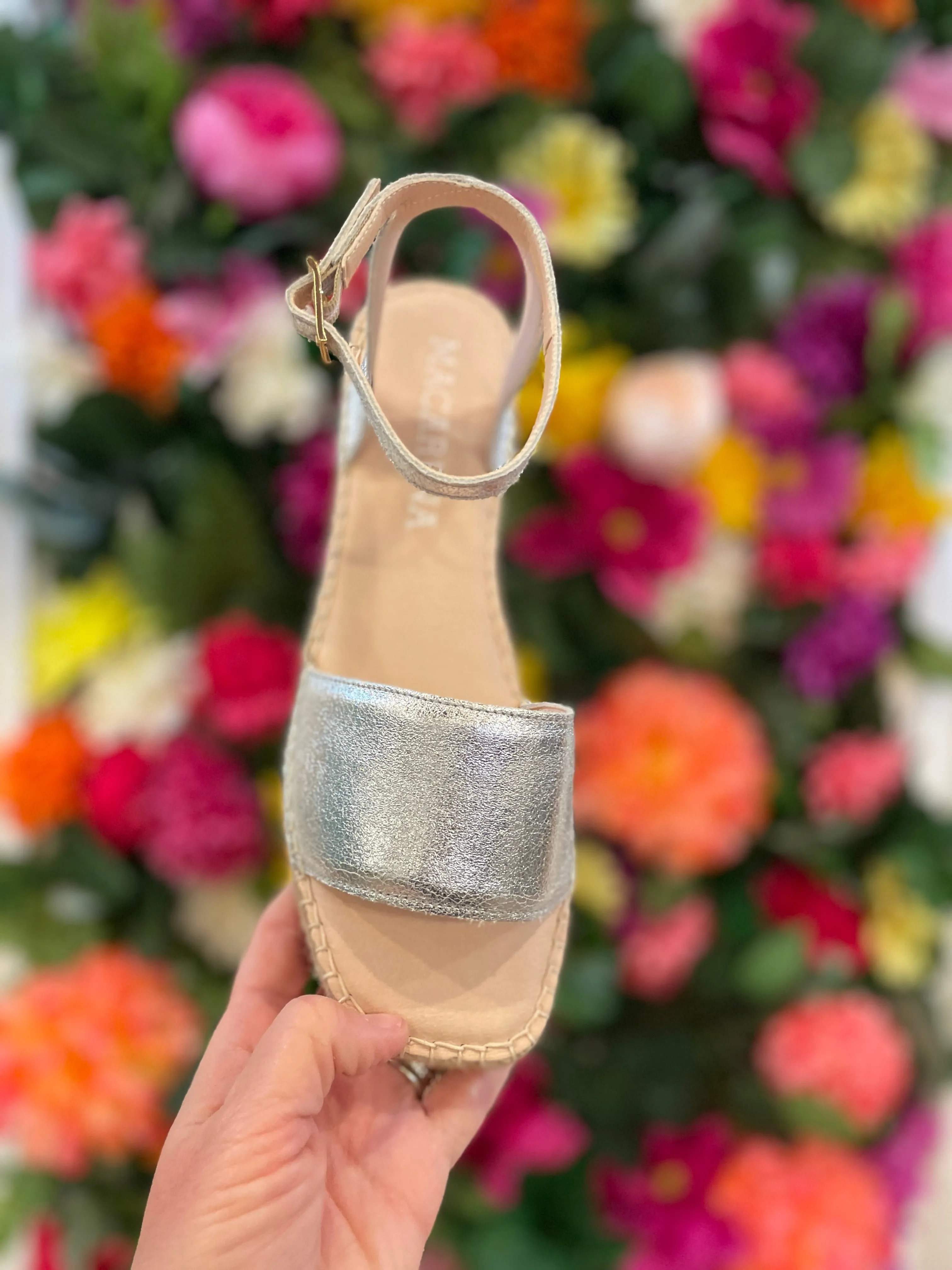 Macarena JAKI Platform Espadrilles in Platinum
