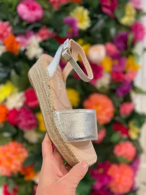 Macarena JAKI Platform Espadrilles in Platinum