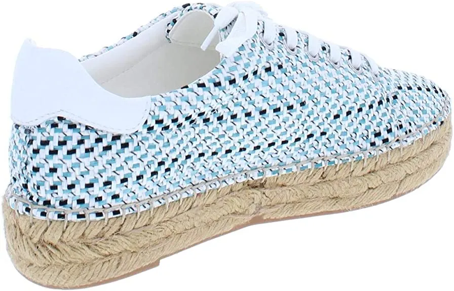 Marc Fisher Womens Mandi 3 Jute Leather Trim Espadrilles Blue 8 Medium (B,M)
