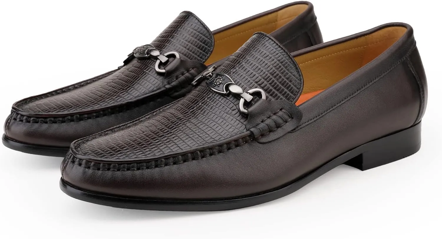 Mens Black Dress Shoes Featuring Hand Finishes, Classic Loafers Leather Slip-on Penny Party Wedding Shoes for Men