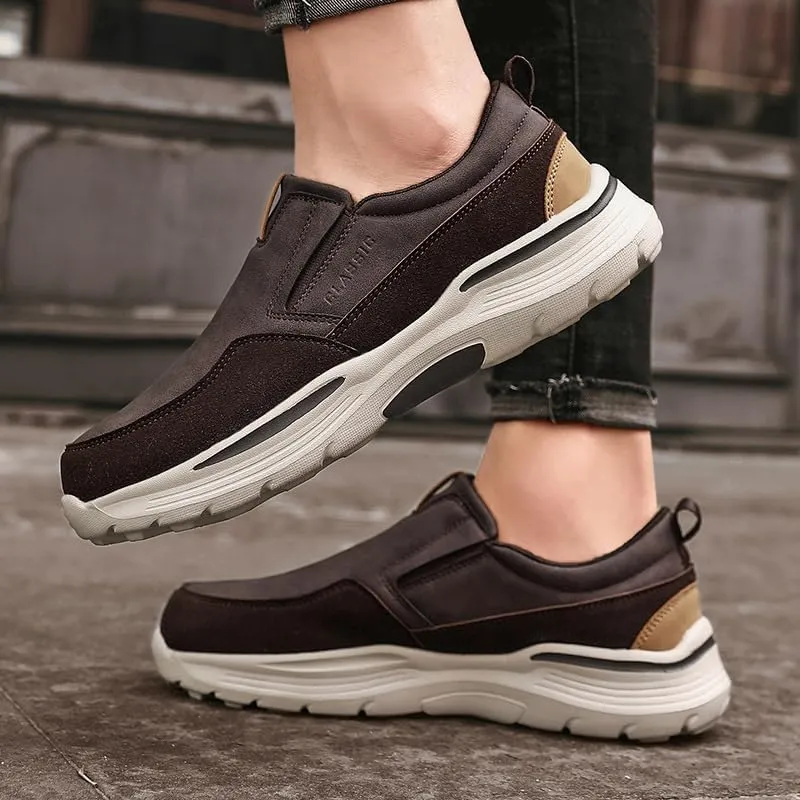 Men's Breathable Loafers - Lightweight Walking Shoes with EVA Sole, Netted Lining & Round Toe Design for All Season, Casual Comfortable Sneakers for Men