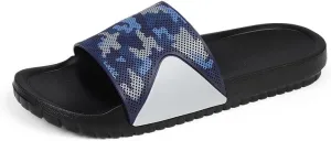 Men's Camouflage Slide Sandals, Flat Comfort Footbed, Indoor Outdoor Beach Slippers, Big Sizes