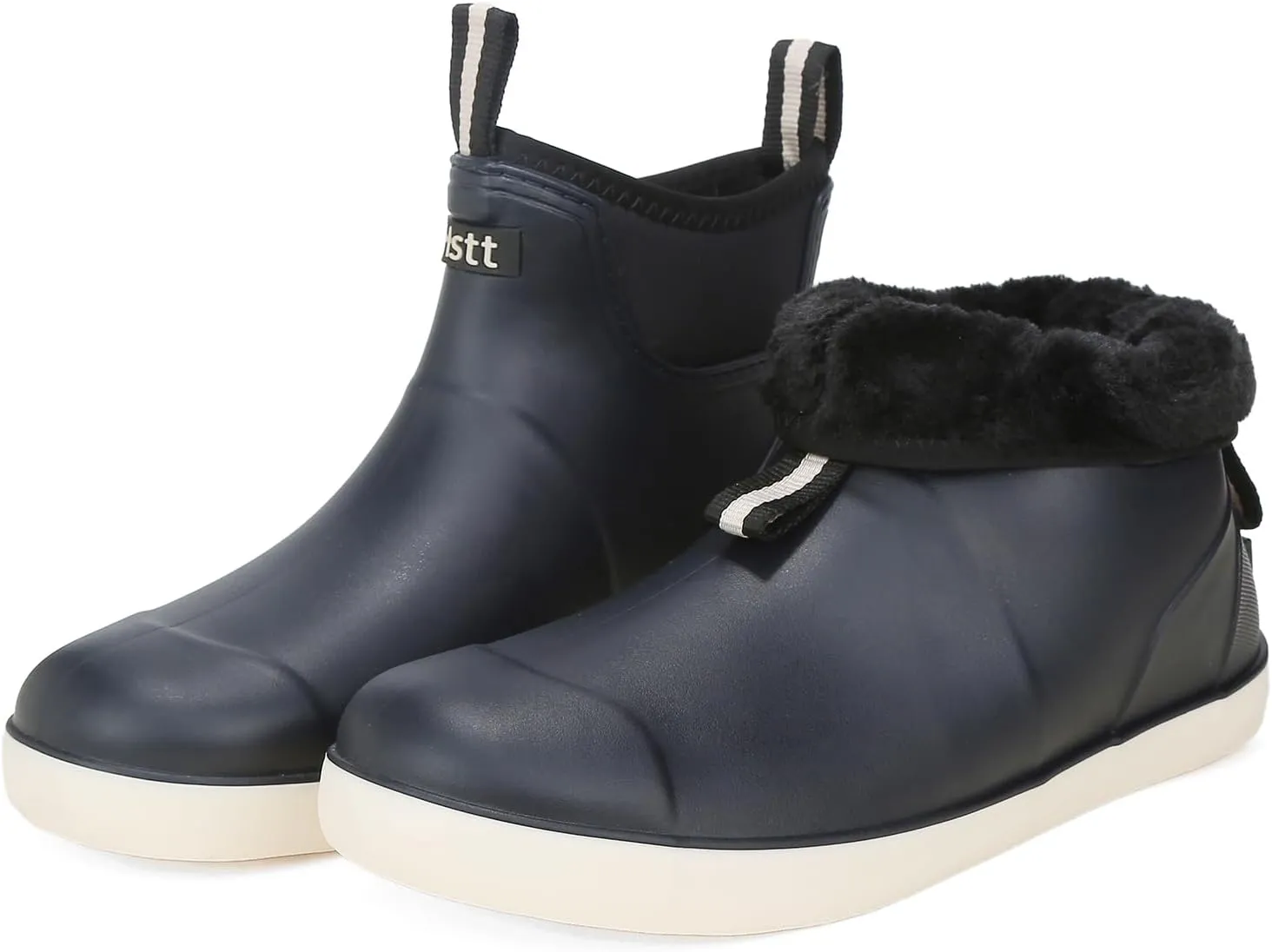 Mens Deck Boots, Saltwater Fishing Booties Rubber Waterproof Ankle Rain Boots, High-performance Footwear Chelsea Boots for Gardening Fishing Boating Camping Sailing