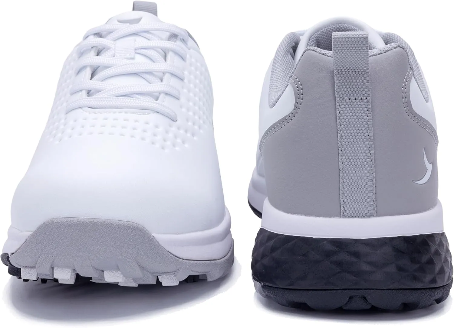 Mens Golf Shoes Waterproof Non-Slip Spiked Lightweight Outdoor Sport Walking Training Sneakers White US 7-12