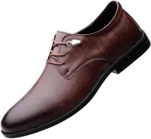 Men's Lace Up Genuine Leather Dress Shoes, Comfortable Monk Strap Loafers Classic Formal Business Shoes Elegant Office Party Wedding Stylish Non Slip