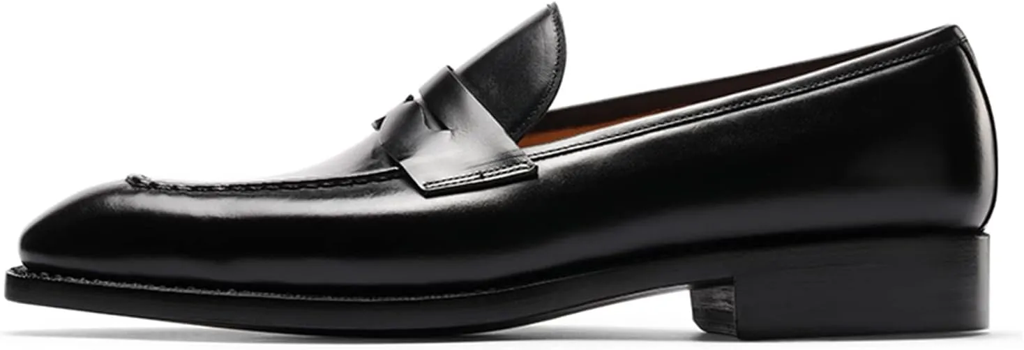Men's Loafers & Slip-ons Leather Comfort Casual Square Toe Penny Loafers for Men
