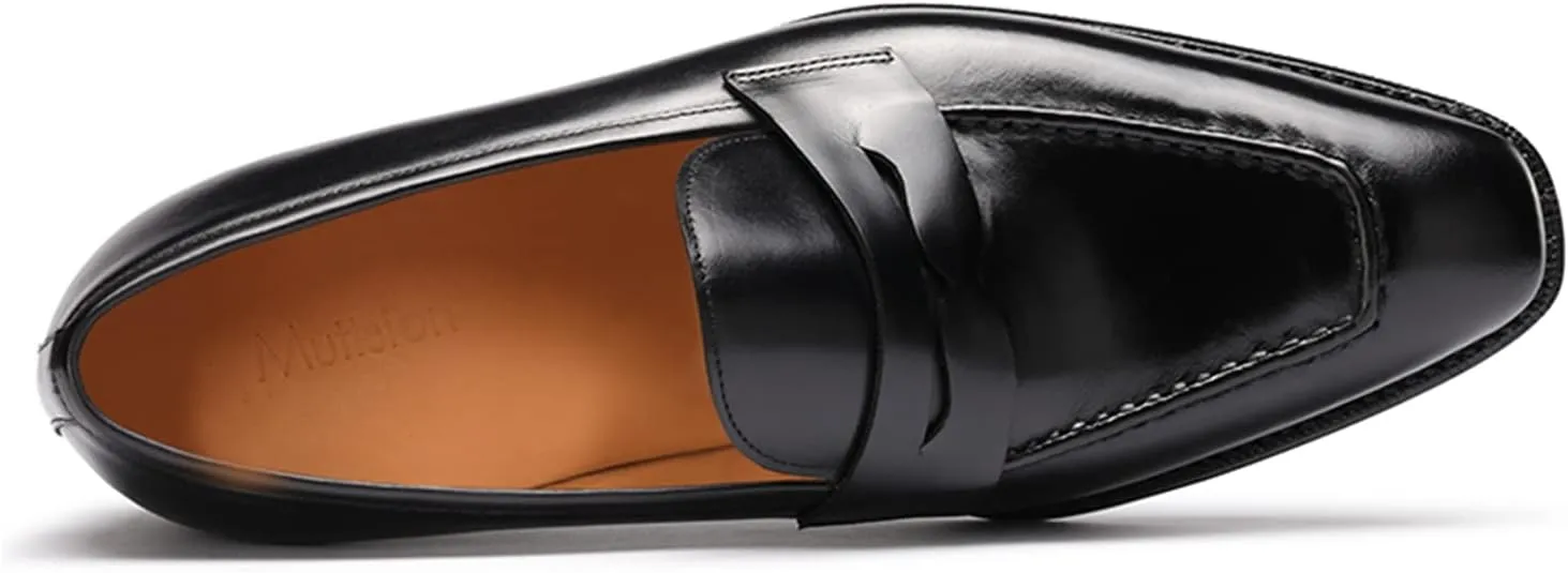 Men's Loafers & Slip-ons Leather Comfort Casual Square Toe Penny Loafers for Men