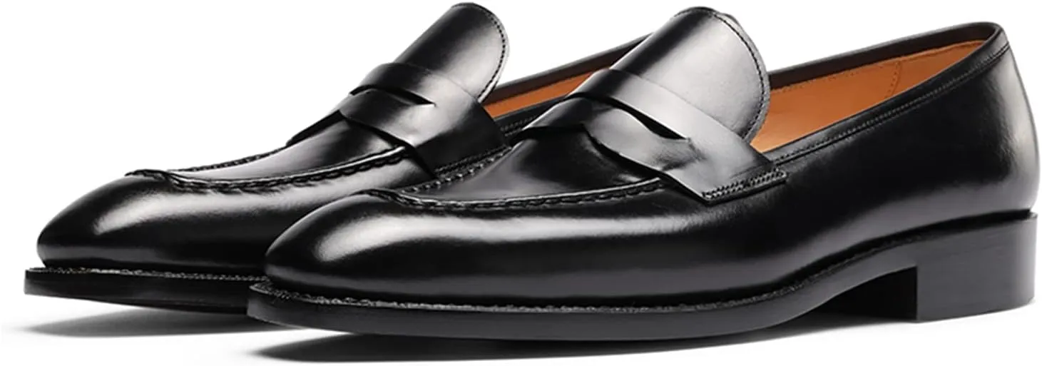 Men's Loafers & Slip-ons Leather Comfort Casual Square Toe Penny Loafers for Men