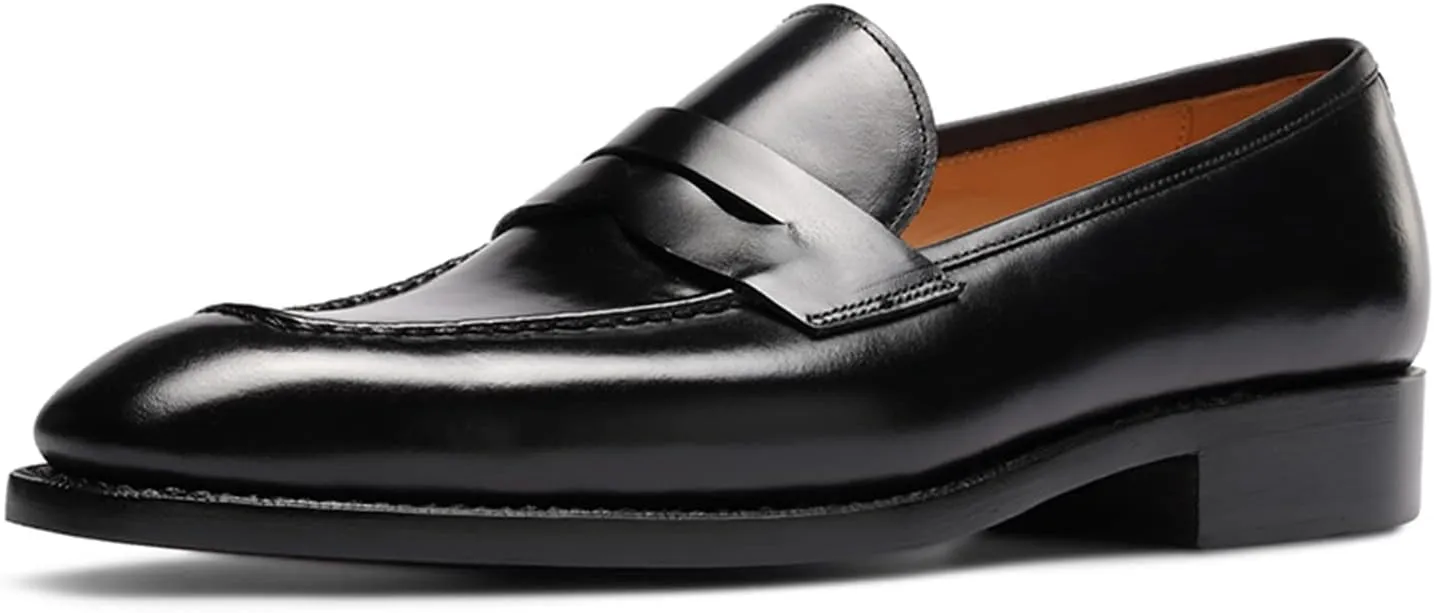 Men's Loafers & Slip-ons Leather Comfort Casual Square Toe Penny Loafers for Men