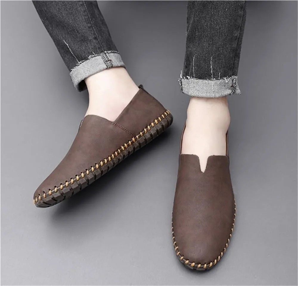 Men's Loafers Shoes Leather Stitching Details Anti-Slip Lightweight Party Outdoor Slip-ons