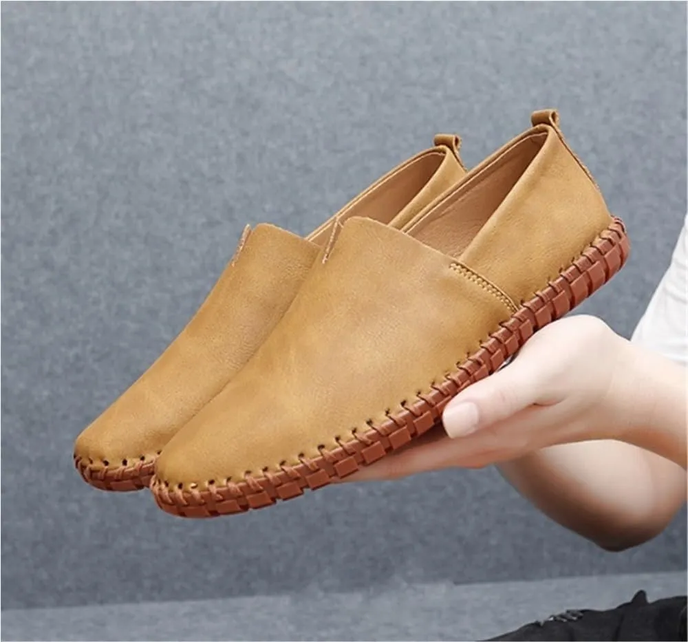 Men's Loafers Shoes Leather Stitching Details Anti-Slip Lightweight Party Outdoor Slip-ons