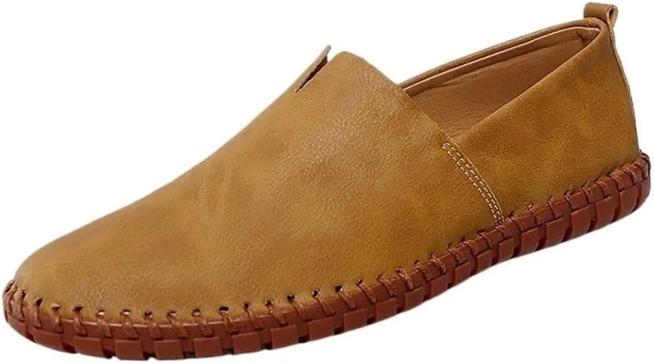 Men's Loafers Shoes Leather Stitching Details Anti-Slip Lightweight Party Outdoor Slip-ons