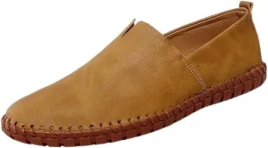 Men's Loafers Shoes Leather Stitching Details Anti-Slip Lightweight Party Outdoor Slip-ons