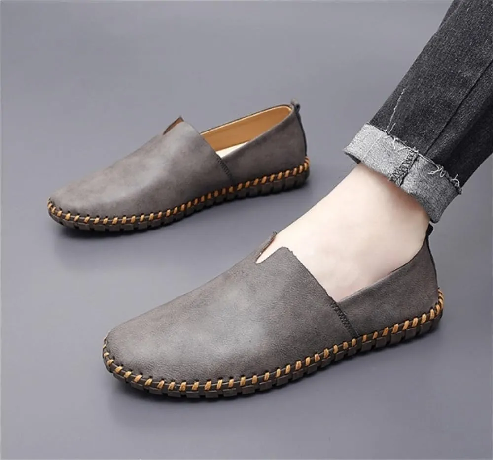 Men's Loafers Shoes Leather Stitching Details Anti-Slip Lightweight Party Outdoor Slip-ons
