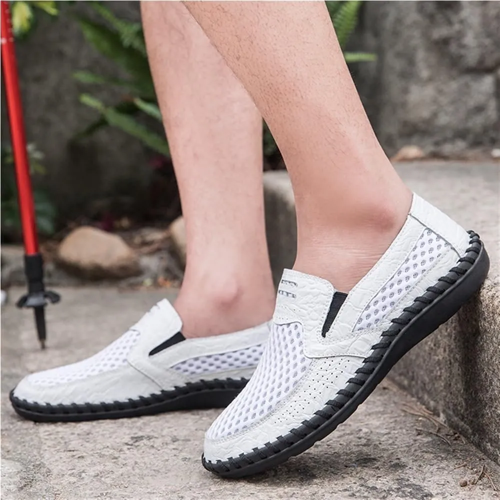 Mens Loafers Slip On Breathable Lightweight Comfortable Casual Shoes Round Toe Fashion Loafers Resistant Soft Walking Driving