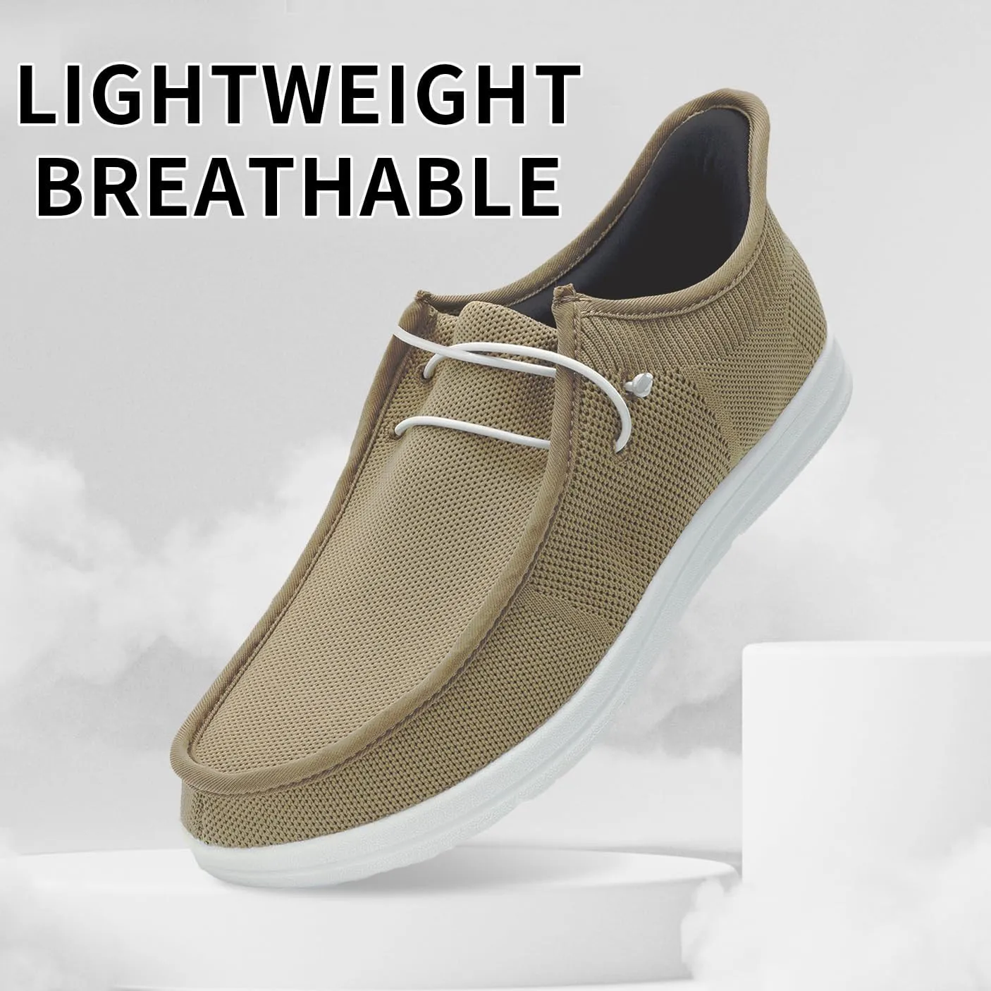Men's Slip On Casual Shoes Arch Support Waking Loafers Non Slip Fashion Canvas Driving Boat Shoes Size 8-13