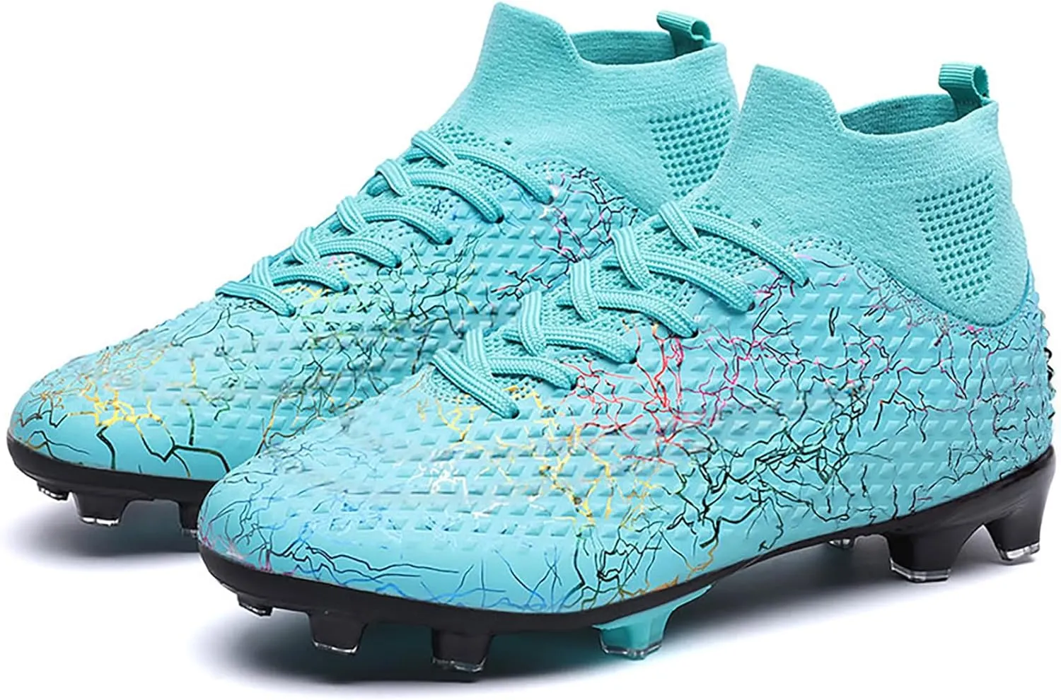 Men's Soccer Shoes High-Top Soccer Cleats Outdoor Breathable Athletic Professional Spikes Youth Boys Football Shoes Unisex