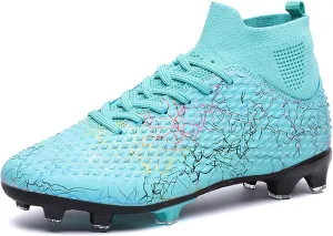 Men's Soccer Shoes High-Top Soccer Cleats Outdoor Breathable Athletic Professional Spikes Youth Boys Football Shoes Unisex