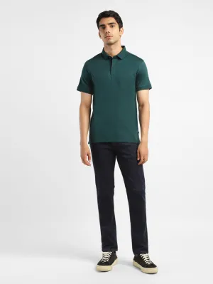 Men's Solid Polo Collar T-Shirt