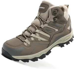 Men's Waterproof Hiking Boots High-Top Leather Non-Slip Outdoor Shoes for Mountain Trekking, Trail & Camping
