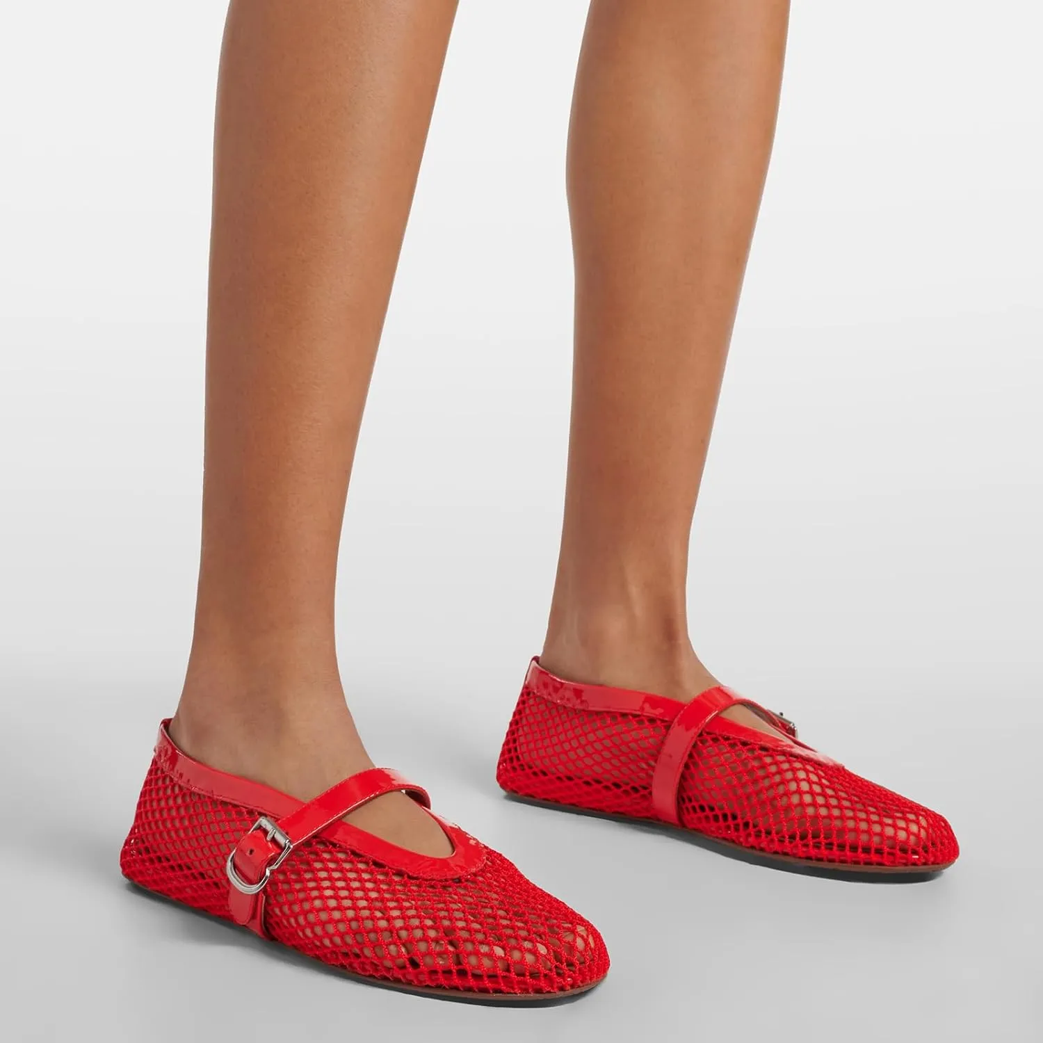Mesh Ballet Flats for Women Buckle Strap Comfortable Mary Jane Shoes Ladies Wide Width Casual Dress Ballerina Flats