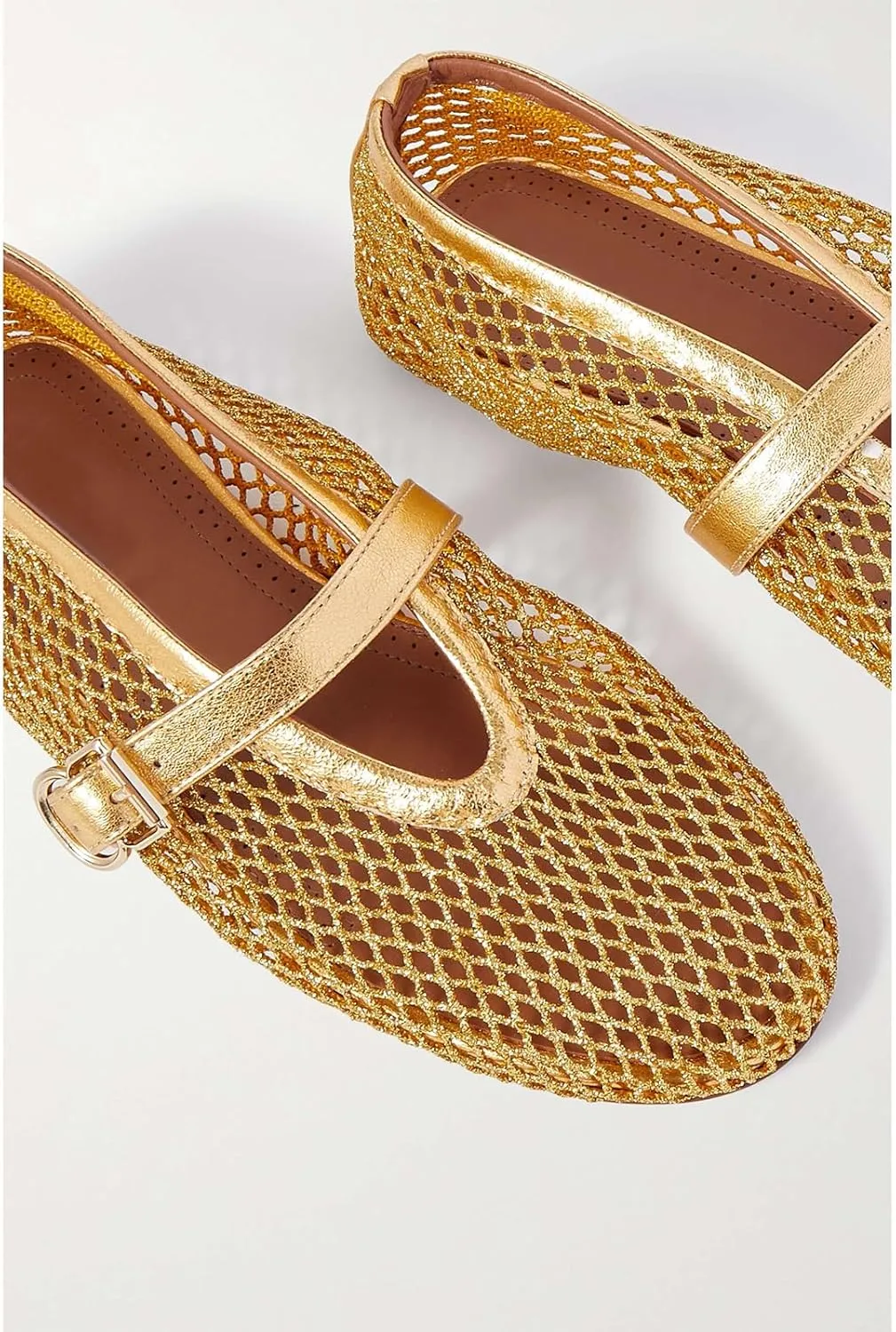 Mesh Ballet Flats for Women Buckle Strap Comfortable Mary Jane Shoes Ladies Wide Width Casual Dress Ballerina Flats