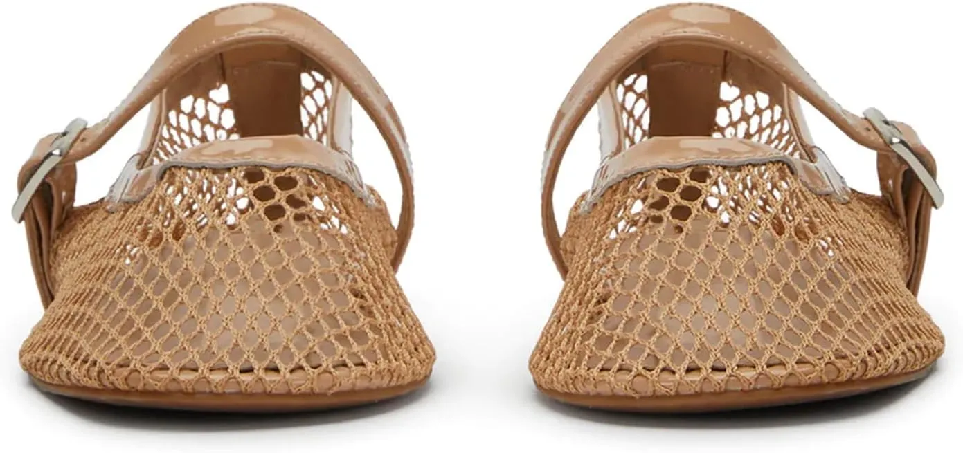 Mesh Ballet Flats for Women Buckle Strap Comfortable Mary Jane Shoes Ladies Wide Width Casual Dress Ballerina Flats
