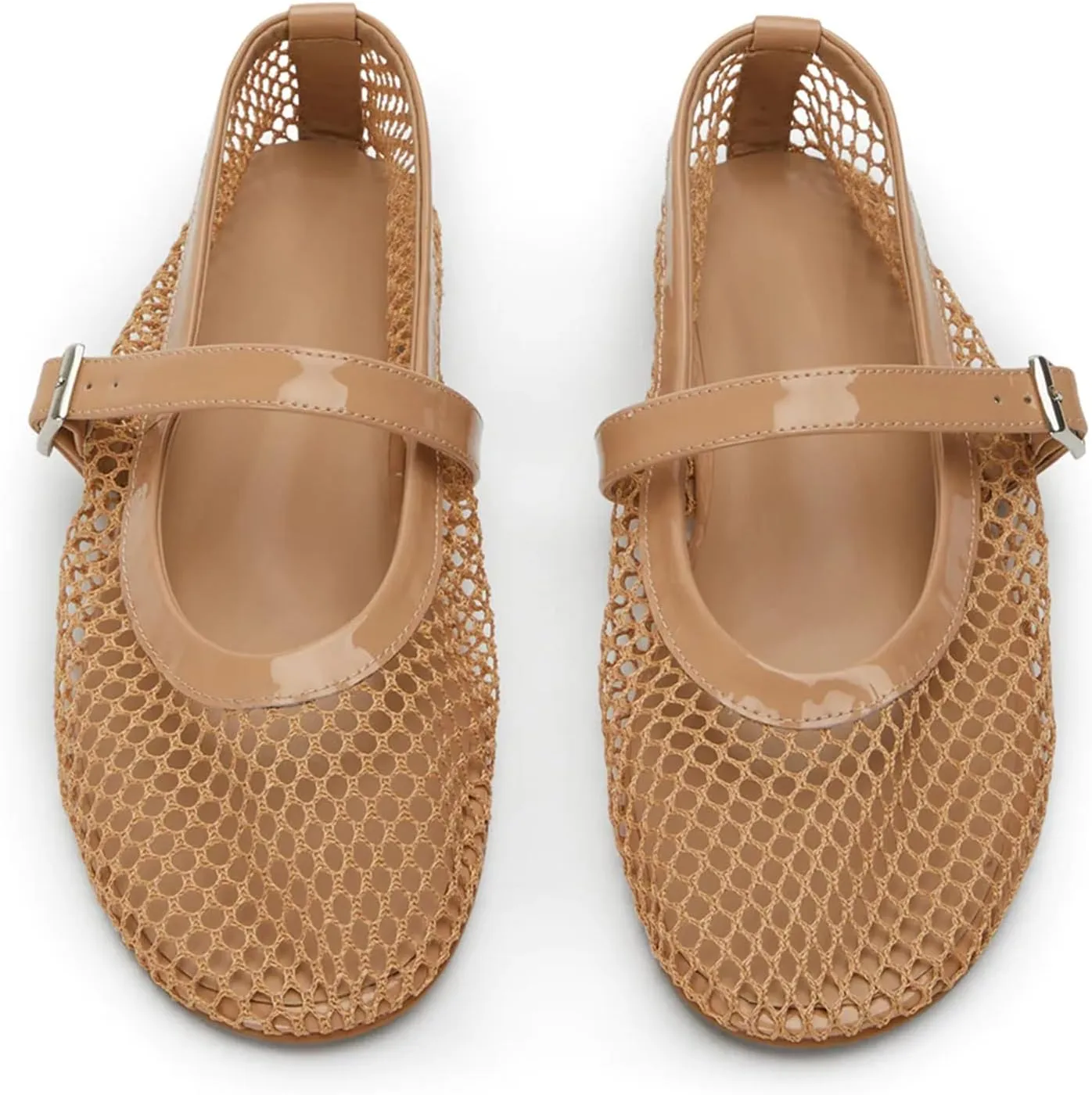 Mesh Ballet Flats for Women Buckle Strap Comfortable Mary Jane Shoes Ladies Wide Width Casual Dress Ballerina Flats